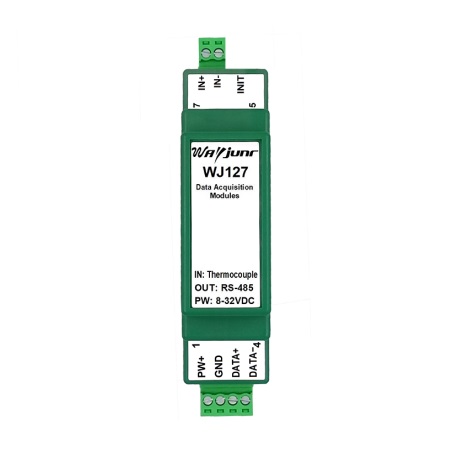 熱電偶溫度信號(hào)轉(zhuǎn)RS-485，Modbus數(shù)據(jù)采集模塊 WJ127