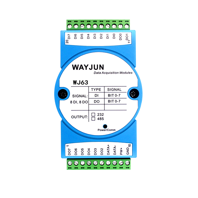 8路DI高速計數(shù)器，8路DO支持PWM輸出，Modbus RTU模塊 WJ63