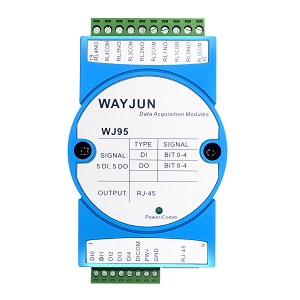 五路DI五路DO，網(wǎng)絡(luò)繼電器，Modbus TCP遠(yuǎn)程IO模塊 WJ95   